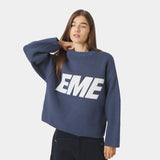 Flux Navy Knit Sweater Knitwear Eme Studios