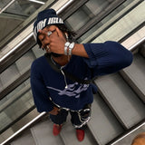 Bryss Navy Knit Knitwear eme