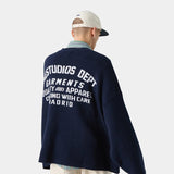 Department Navy Jacquard Oversized Knit Knitwear eme