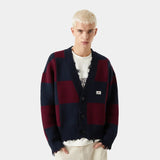 Ivy Squared Navy Port Jacquard Knit Cardigan Knitwear eme