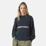 Yoss Navy Knit Sweater Knitwear Eme Studios