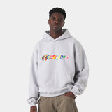 Stickers Grey Oversized Hoodie Hoodies Eme Studios