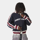 Echellor Navy Zipper Knit Knitwear Eme Studios