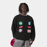 Patches Black Crewneck Sweatshirts Eme Studios
