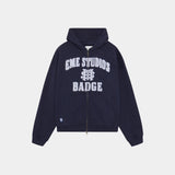 Badge Navy Full Zip Hoodies eme
