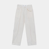 Striped Off Sand Baggy Pants Pants eme