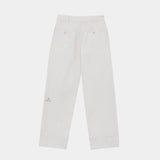 Striped Off Sand Baggy Pants Pants eme