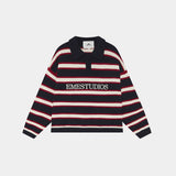 Sweet Navy Knit Polo Knitwear eme