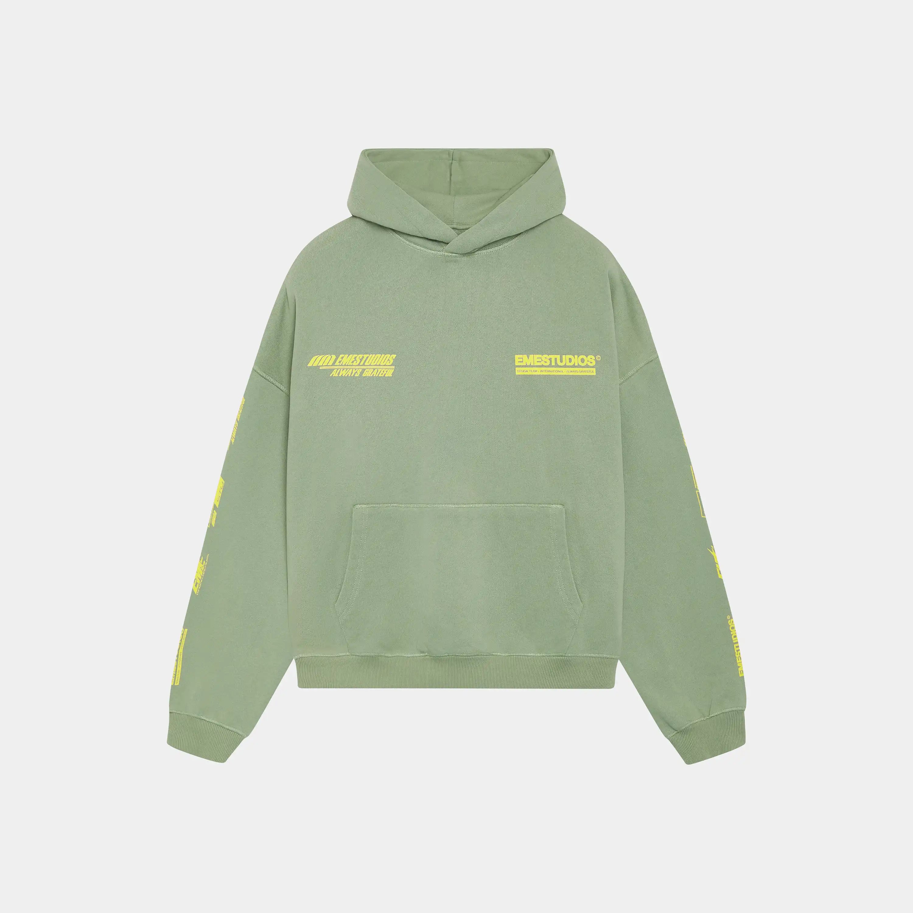 Four Hit Green Oversized Hoodie Hoodies Eme Studios