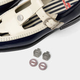 Daisy White & Navy Mary Jane Footwear Eme Studios