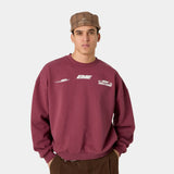 Zenit Burgundy Oversized Crewneck Sweatshirts Eme Studios