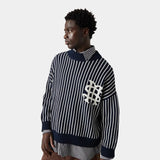 Badge Navy Stripes Knit Knitwear eme
