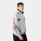 Patches Grey Oversized Hoodie Hoodies eme