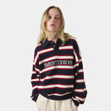 Sweet Navy Knit Polo Knitwear eme