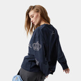 Crown Navy Long Sleeve T-shirts eme