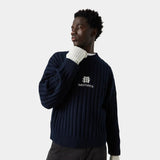 Badge Navy Knit Knitwear eme
