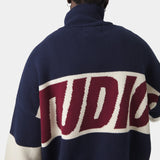 Thrill Navy Zipper Knit Knitwear eme