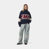Thrill Navy Zipper Knit Knitwear eme