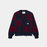 Ivy Squared Navy Port Jacquard Knit Cardigan Knitwear eme
