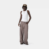 Frayed Brown Baggy Pants Pants eme