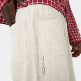 Frayed Almond Baggy Pants Pants eme