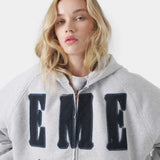 Desire Heather Grey Full Zip Hoodies Eme Studios