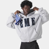 Desire Heather Grey Full Zip Hoodies Eme Studios