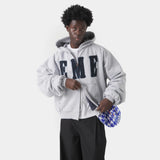 Desire Heather Grey Full Zip Hoodies Eme Studios