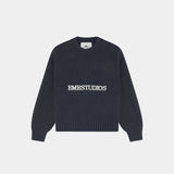 Yoss Navy Knit Sweater Knitwear Eme Studios