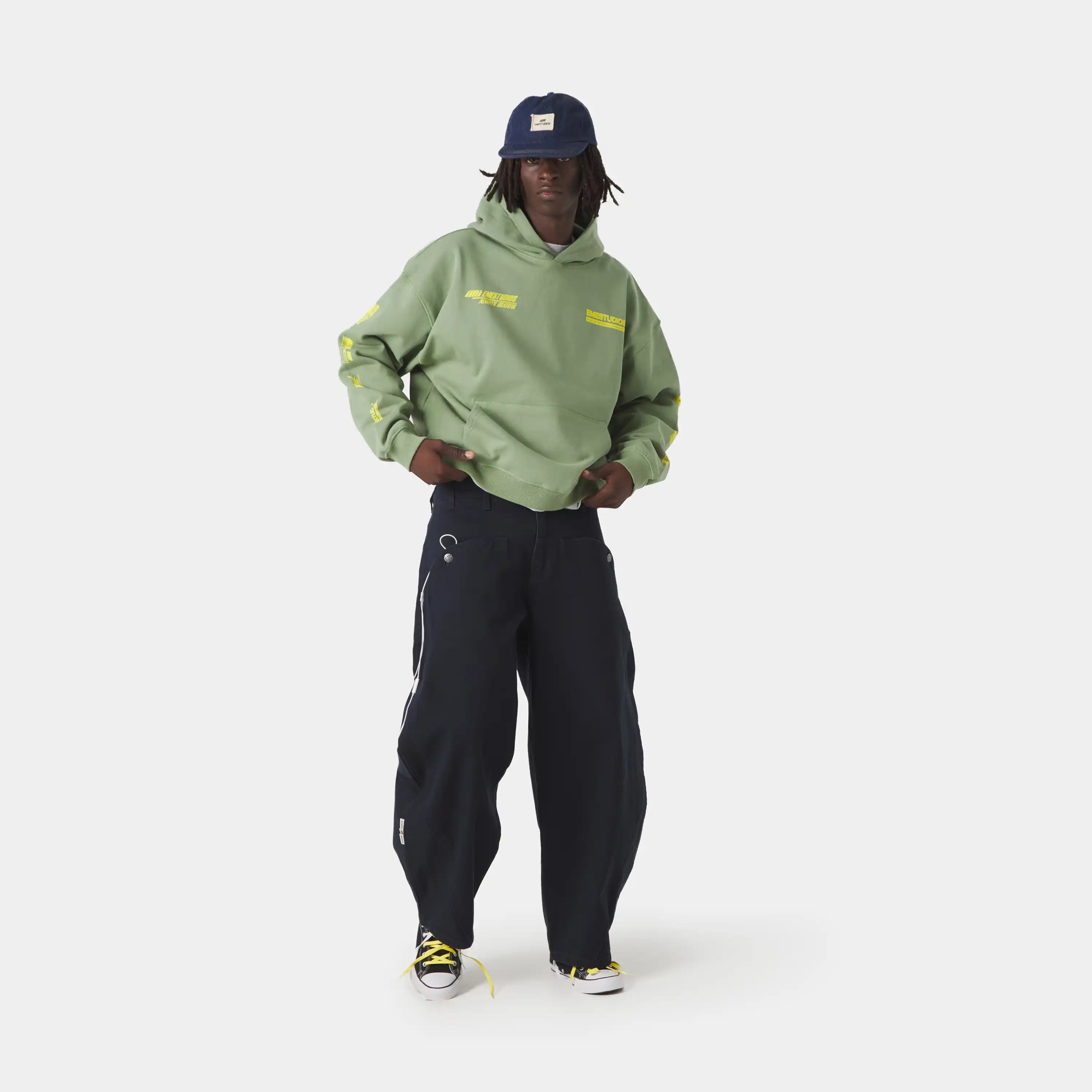 Four Hit Green Oversized Hoodie Hoodies Eme Studios