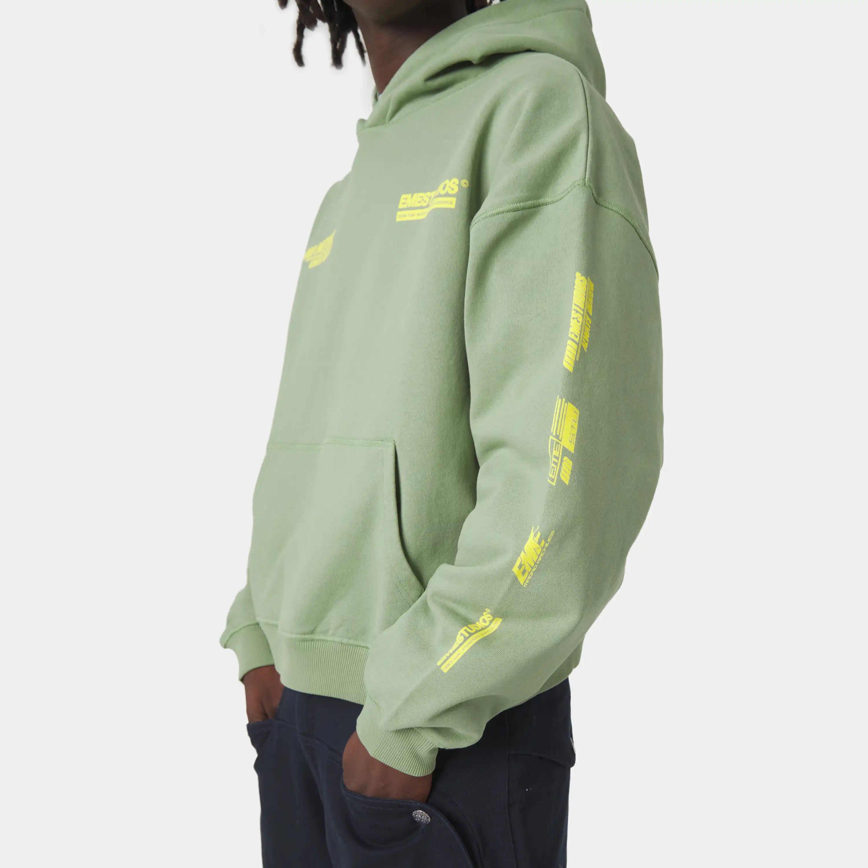 Four Hit Green Oversized Hoodie Hoodies Eme Studios