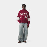 Thrill Burgundy Zipper Knit Knitwear eme