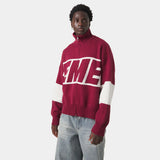 Thrill Burgundy Zipper Knit Knitwear eme