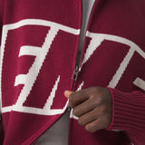 Thrill Burgundy Zipper Knit Knitwear eme