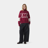 Thrill Burgundy Zipper Knit Knitwear eme