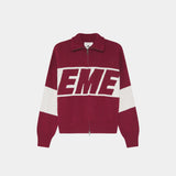 Thrill Burgundy Zipper Knit Knitwear eme