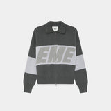 Thrill Grandpa Grey Zipper Knit Knitwear eme
