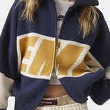 Thrill Mustard Zipper Knit Knitwear eme