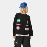 Patches Black Crewneck Sweatshirts Eme Studios