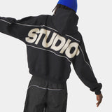 Crossline Black Oversized Hoodie Hoodies Eme Studios