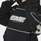 Crossline Black Oversized Hoodie Hoodies Eme Studios