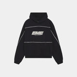 Crossline Black Oversized Hoodie Hoodies Eme Studios