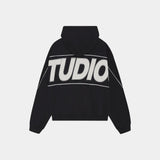 Crossline Black Oversized Hoodie Hoodies Eme Studios