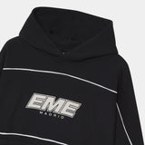 Crossline Black Oversized Hoodie Hoodies Eme Studios