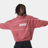 Crossline Red Oversized Hoodie Hoodies Eme Studios