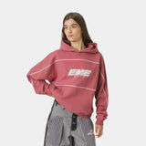 Crossline Red Oversized Hoodie Hoodies Eme Studios