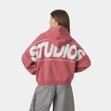 Crossline Red Oversized Hoodie Hoodies Eme Studios