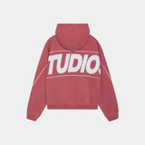 Crossline Red Oversized Hoodie Hoodies Eme Studios