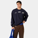 Zenit Navy Oversized Crewneck Sweatshirts Eme Studios