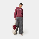 Zenit Burgundy Oversized Crewneck Sweatshirts Eme Studios